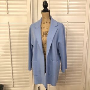 JCrew Sophie open-front Sweater-Blazer Powder Blue
